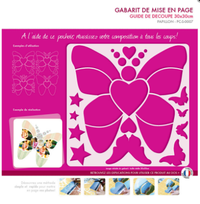 Gabarit, pochoir de mise en page Papillon