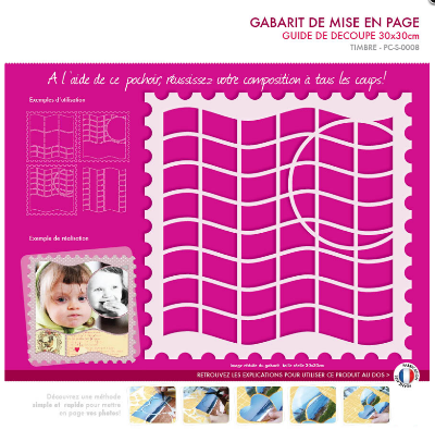 Gabarit, pochoir de mise en page Timbre